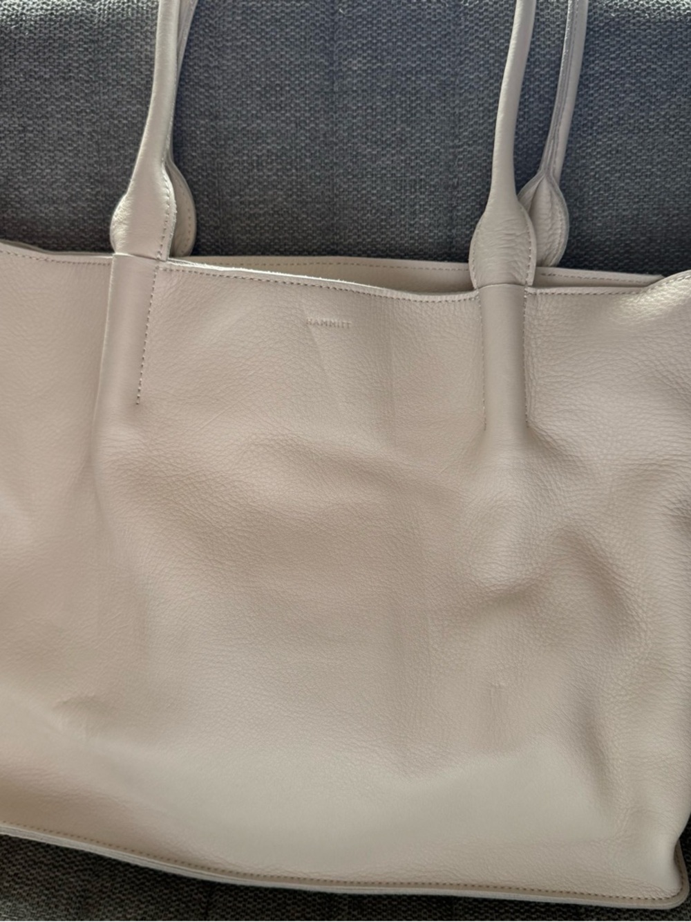 Hammitt Large Oliver Zip Leather Tote Bag in Calla Lily w/ Brushed Gold Accents